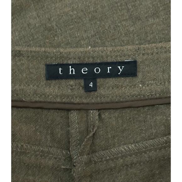 THEORY Wool Straight Leg Dress Pants Light Olive Green - Picture 7 of 9